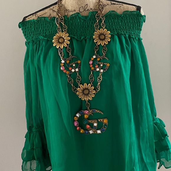 Gucci Marmont Multicolor Logo Necklace - Picture 2 of 12